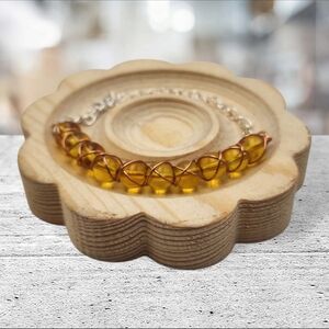 Handmade Wire-wrapped Adjustable Yellow Beaded Bracelet